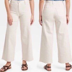 Universal Thread | High Rise Sailor Wide Leg Ankle Jeans Beige